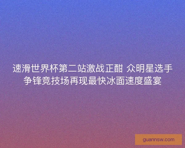 速滑世界杯第二站激战正酣 众明星选手争锋竞技场再现最快冰面速度盛宴