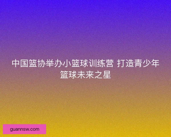 中国篮协举办小篮球训练营 打造青少年篮球未来之星 中国篮协举办小篮球训练营 打造青少年篮球未来之星